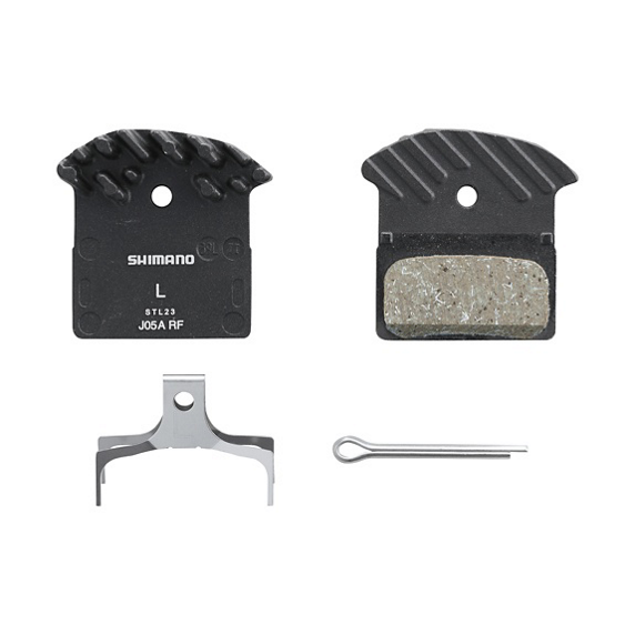 Shimano Pastilla de resina J05A-RF con aleta y muelle con pasador de aletas (par)