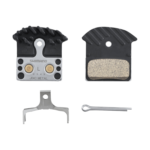 Shimano Pastilla metálica J04C-MF con aleta y muelle con pasador de aletas (par)
