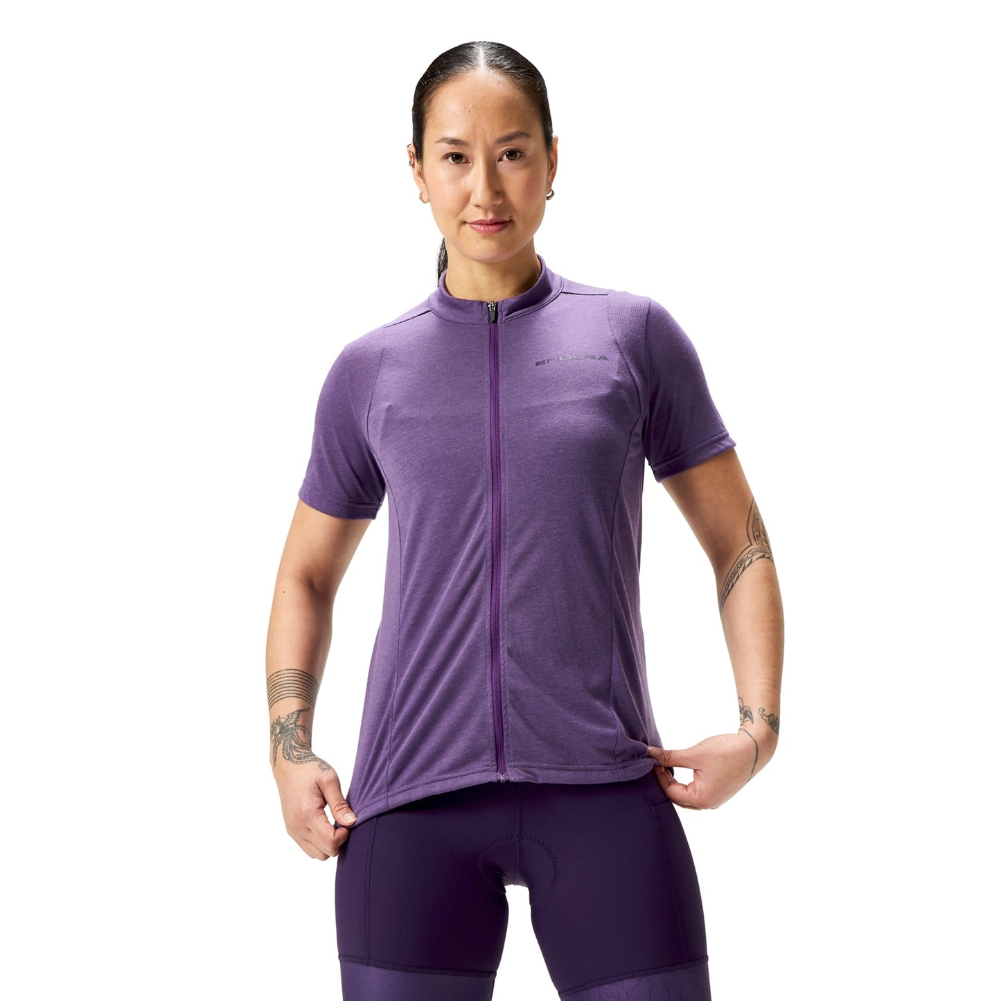 Endura Maillot con cremallera Loop M/C Mujer, heather, S