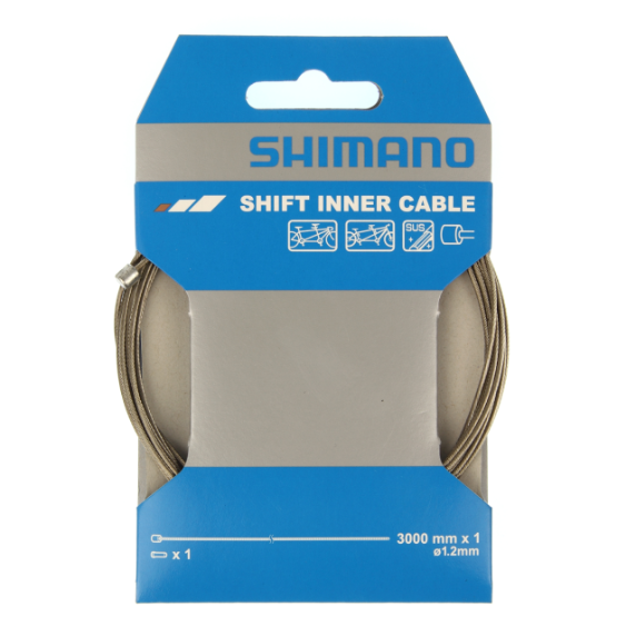Shimano Cable de cambio interior SUS (diámetro 1,2 mm x 3000 mm / Pack de 1)