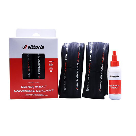 Vittoria Pack 2 Cubiertas Corsa N.EXT Negro 28-622/700x28c TLR con Sellante 80ml
