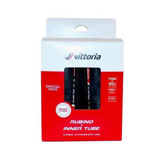 Vittoria Pack 2 Cubiertas Rubino V Negro 30-622/700x30c G2 Plegable con 2 Cámaras