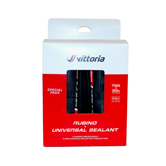 Vittoria Pack 2 Cubiertas Rubino V Negro TP 30-622/700x30c c/Sellante 80ml