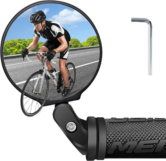 Espejos de Bicicleta Manillar, HD Giratorio 360° Adjustable Retrovisor Bicicleta, Espejo Retrovisores para Bicicleta de Montaña y Carretera, Universal Izquierda y Derecha