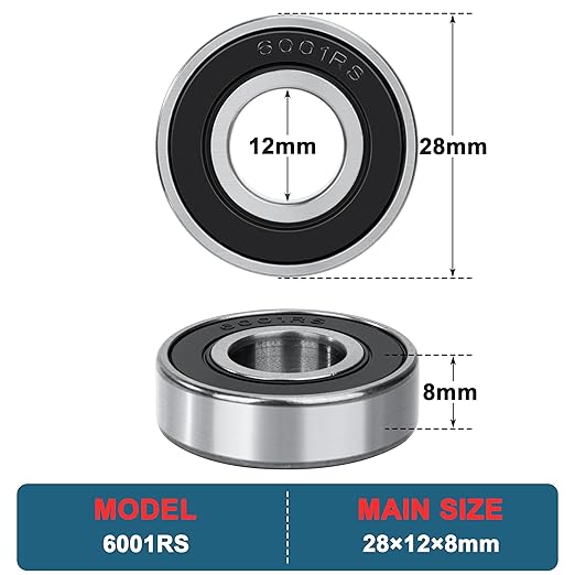 Rodamiento de Bolas 6803ZZ 17x26x5mm Doble Blindaje de Metálica, Acero cromado y Pre-lubricado, Ranura Profunda para Potencia de Transmisión, Máquina Herramienta