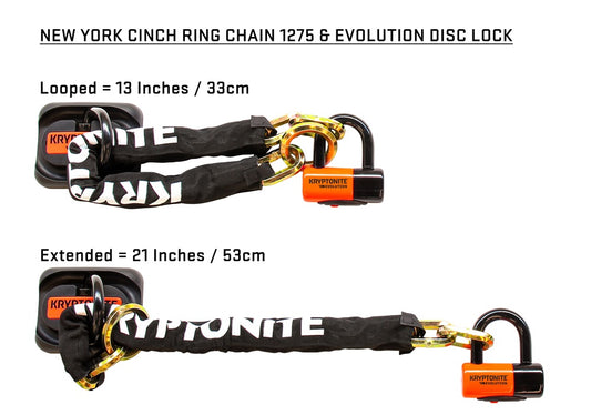 Kryptonite Candado Cadena Y Noose W EVS4 12mmx75cm Disc 14mm