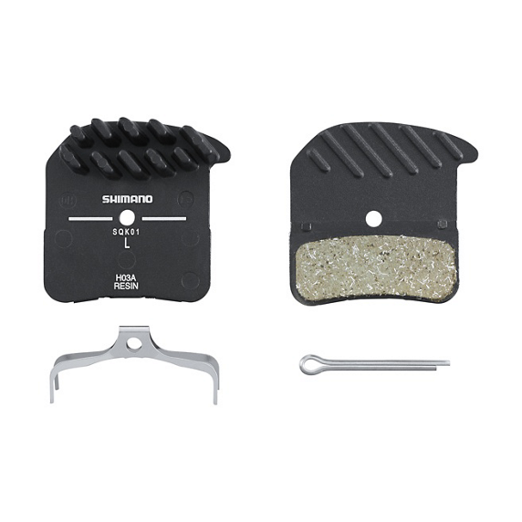 Shimano Pastilla de resina H03A-RF con aleta y muelle con pasador de aletas (par)