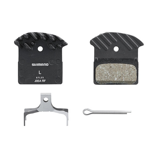 Shimano Pastilla de resina J05A-RF con aleta y muelle con pasador de aletas (par)