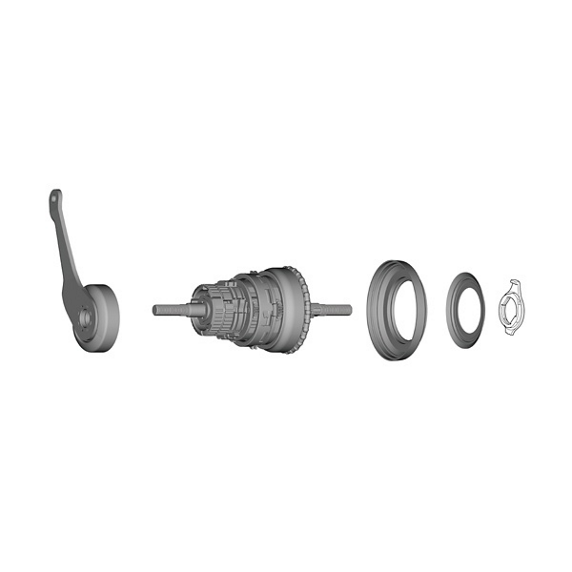 Shimano Conjunto interno (longitud de eje 175,5 mm) y unidad de brazo de freno [plata] SG-C3001-7C