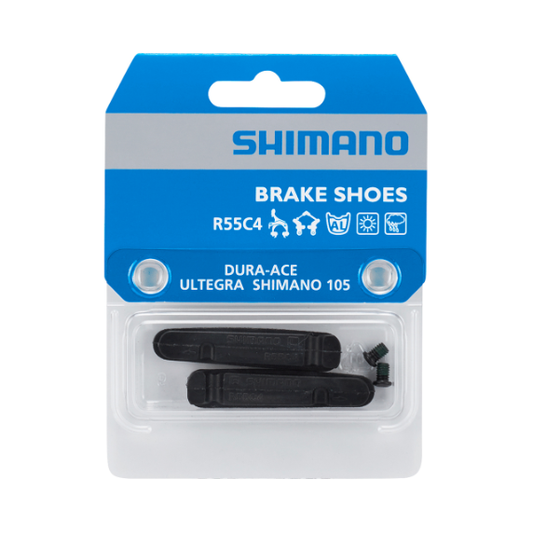 Shimano Juego de Zapatas de Freno de Tipo Cartucho R55C4 y Tornillos de Fijación (par)
