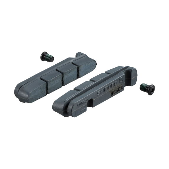 Shimano Juego de Zapatas de Freno de Tipo Cartucho R55C4 y Tornillos de Fijación para llanta de carbono (2 pares)